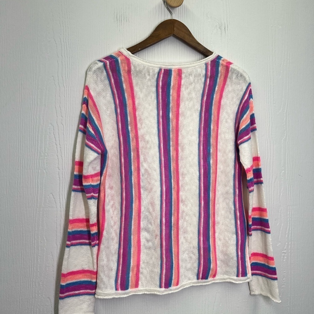 Lilly Pulitzer - Rozalia Rainbow Striped Side Vent Long Sleeve Eve Sweater S - Picture 12 of 12